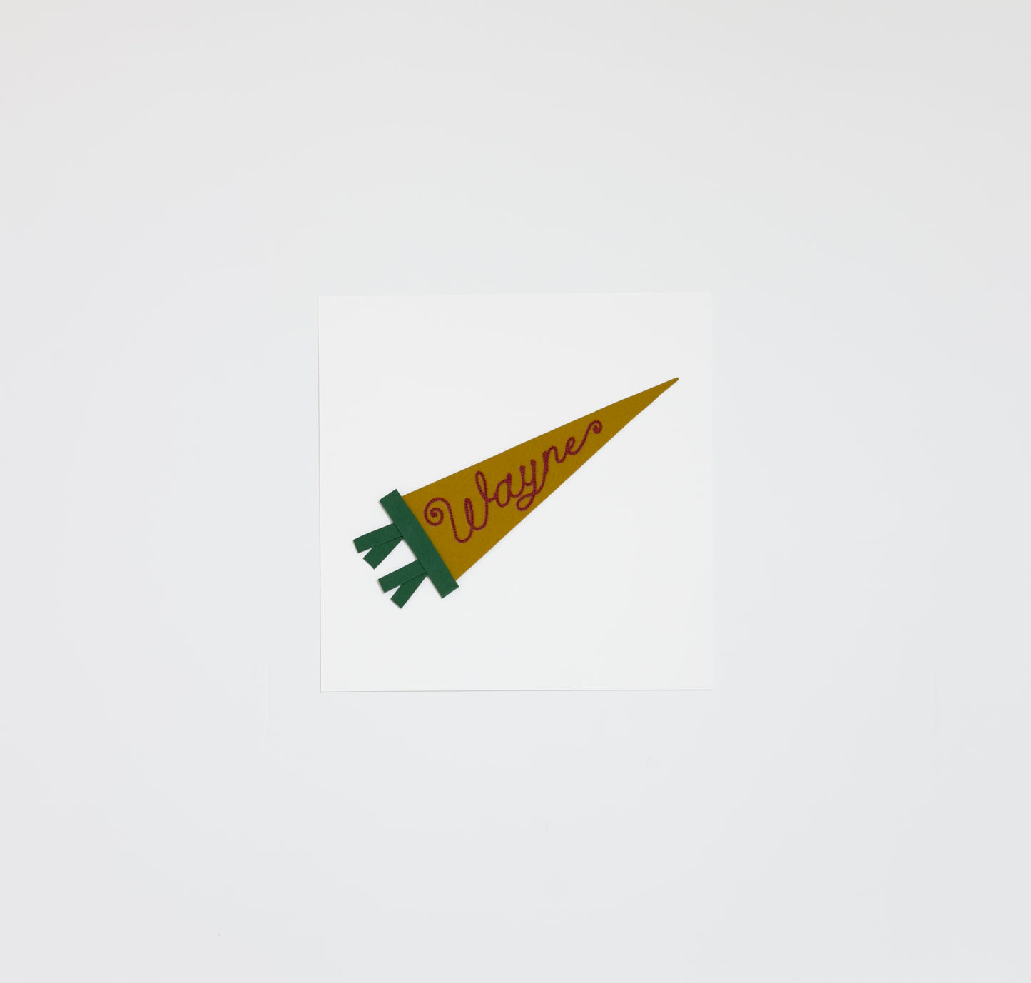 WAYNE Felt Hand-Chainstitched Pennant Flag