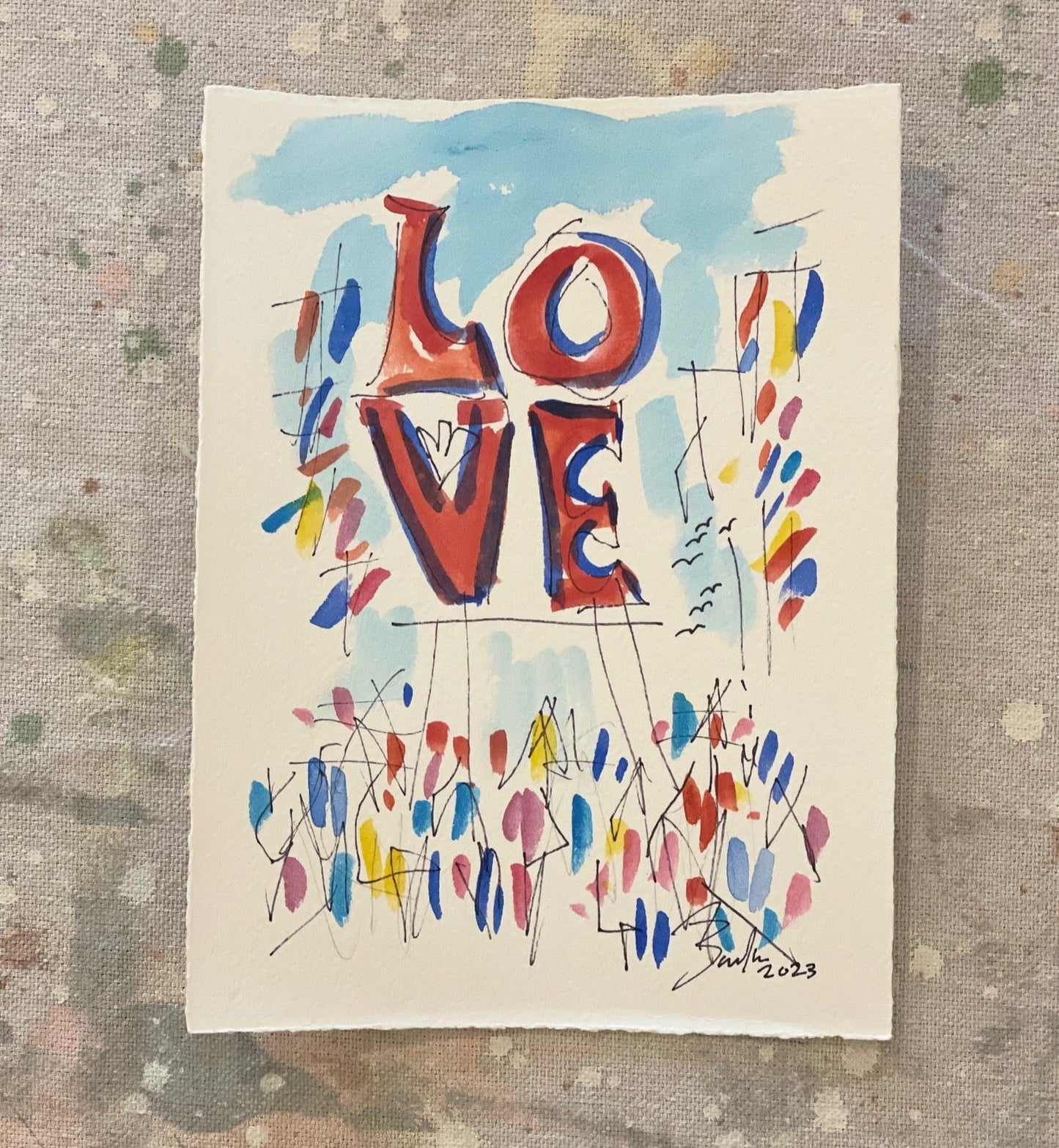 Mini LOVE III  Watercolor | 6 x 8