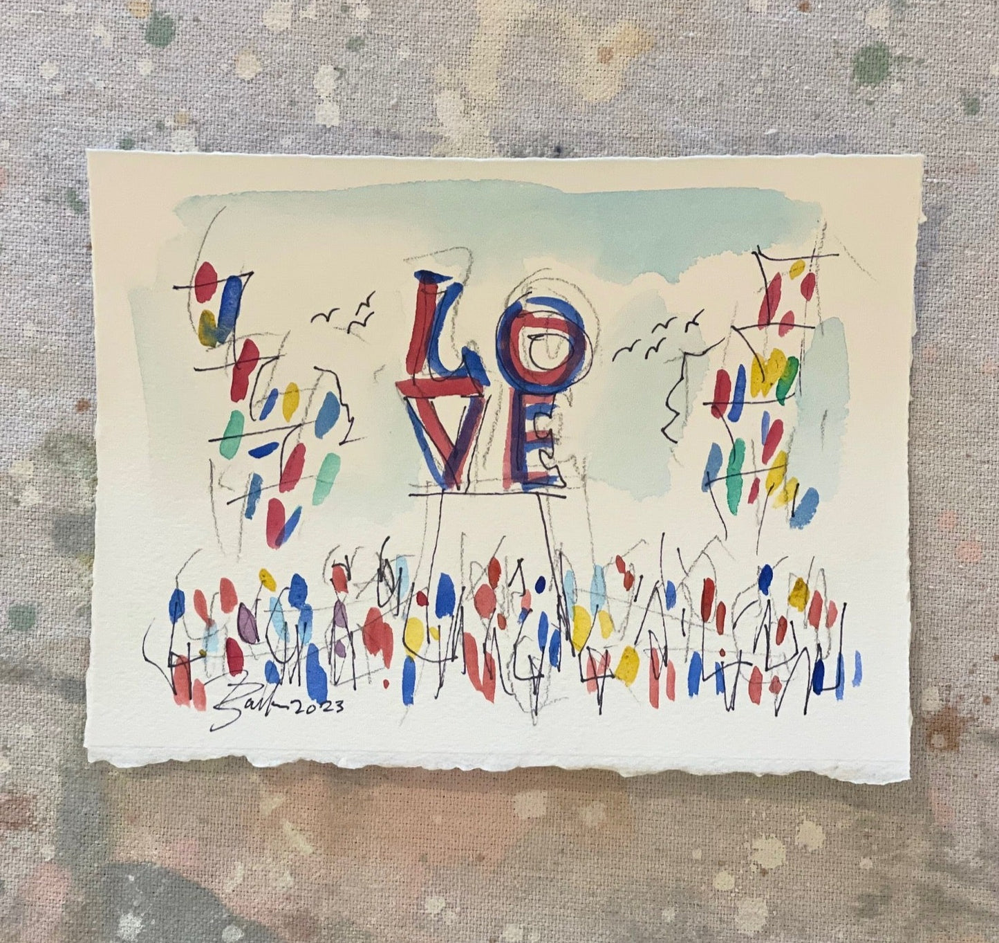 Mini LOVE II  Watercolor | 6 x 8
