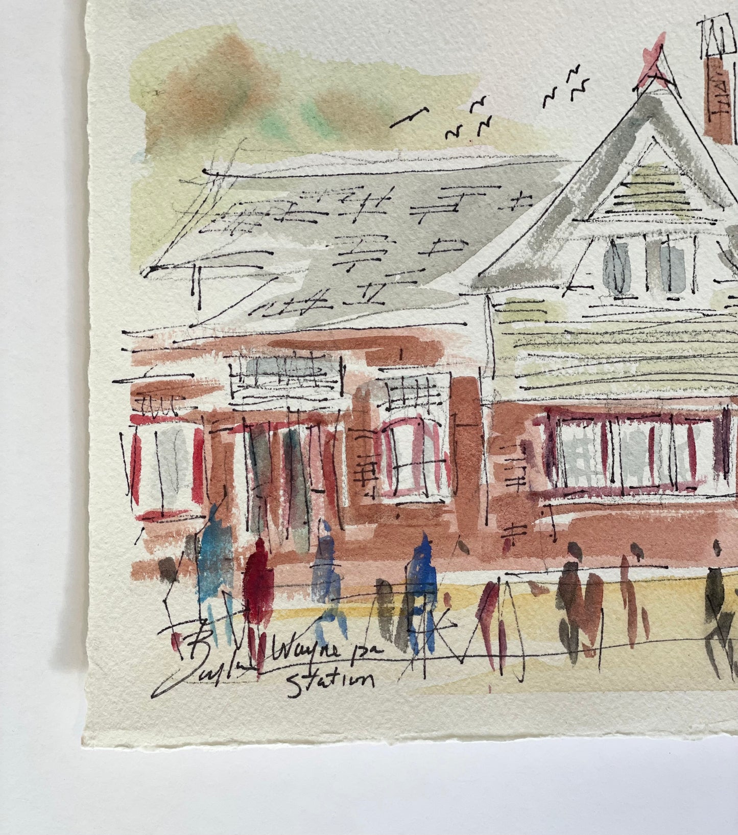 Wayne, PA Train Station |  Watercolor  | 7.5 x 11